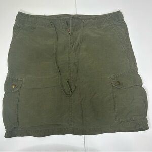 J. Crew Linen and Silk Olive  Green Cargo Mini Skirt. Women’s 6